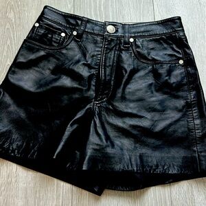 Rag & Bone Leather-look shorts